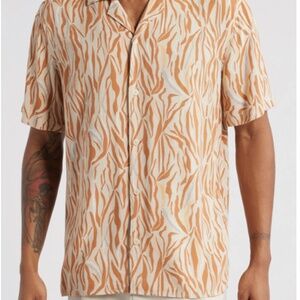 Nordstrom Open Edit Orange Zebra Camp Shirt